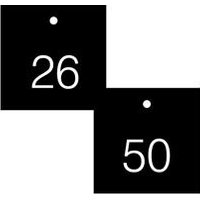 Engraved Numbered Tags, Adhesive Dura-Poly, 0.025 in H x 3 in W, 25 PK
