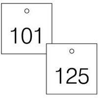 Engraved Numbered Tags, Self-Laminating PF-Cardstock, 0.06 in H x 3-1/4 in W, 25 PK