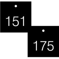 Engraved Numbered Tags, RP-Plastic, 0.075 in H x 3-1/4 in W, 25 PK