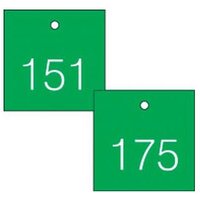Engraved Numbered Tags, Self-Laminating RP-Plastic, 0.55 in H x 3-1/4 in W, 25 PK