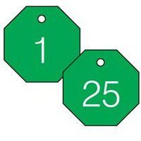 Engraved Numbered Tags, PF-Cardstock, 1/4 in H x 3-1/4 in W, 25 PK