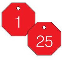 Accuform TDG822RD 1-1/2"" Accu-Ply Engraved Numbered Plastic Tags