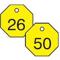 Engraved Numbered Tags, PF-Cardstock, 1/4 in H x 3-1/4 in W, 25 PK