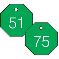 Accuform TDG824GN 1-1/2"" Accu-Ply Engraved Numbered Plastic Tags