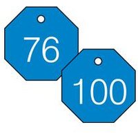 Engraved Numbered Tags, PF-Cardstock, 1/4 in H x 3-1/4 in W, 25 PK
