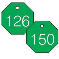 Engraved Numbered Tags, Self-Laminating PF-Cardstock, 0.06 in H x 3-1/4 in W, 25 PK