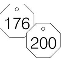 Accuform TDG829WT 1-1/2"" Accu-Ply Engraved Numbered Plastic Tags