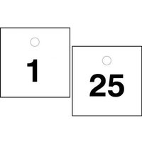 Accuform TDY481WT Square - 2-1/2"" x 2-1/2"" Accu-Ply Safety Tag Numbered Engraved Tag Black/White Series 1-25