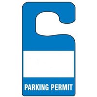 Parking Permit Tag, PARKING PERMIT Numbered 400-499, Blue, 5in x 3in, Laminated PF-Cardstock, 100PK