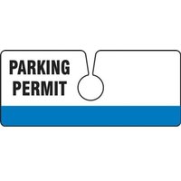 Accuform TNT429BUB 2"" x 4-3/4"" Hanging Parking Permit - Horizontal Blue Series 100-199