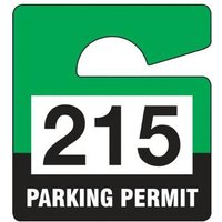 Accuform TNT826TLE 3"" x 2-3/4"" Small Vertical Hanging Parking Permit: Parking Permit