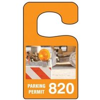 Parking Permit Tag, Construction Site Image PARKING PERMIT Numbered 200-299, 3in x 2.75in, 100PK