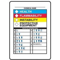 Accuform ZFD843VP 14"" x 10"" HMCIS Chemical Sign: Protective Equipment