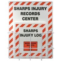 Accuform ZLT178 20"" x 15"" Safety Sign: Sharps Injury Record Center - Sharps Injury Log