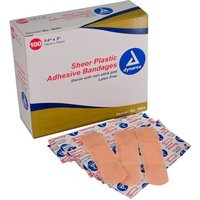 “3/4in x 3in Sheer Plastic Adhesive Bandages Sterile“