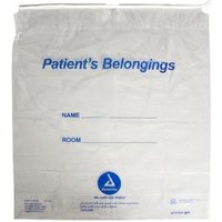 “Patient Belonging Bag, Drawstring, 20" x 20" x 4", Clear“