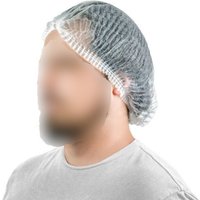 “28" White Pleated Bouffant Cap“
