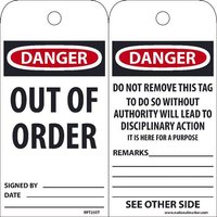 Danger Out Of Order Tag, Pk25