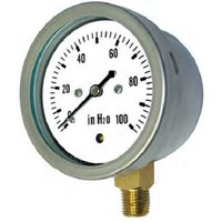 4 in Dial, 1/2 in NPT Lower Location, Stainless Steel Case Material