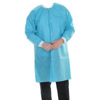 “Extra-Safe 3 Pocket SMS Lab Coat, Aqua, Large“