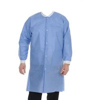 “Extra-Safe 3 Pocket SMS Lab Coat, Steel Blue“