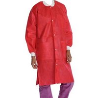 “Extra-Safe 3 Pocket SMS Lab Coat, Red, Medium“