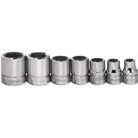 Williams Socket Set, 7 Pc, 3/8" Drive - 4 & 8 Point, Chrome | Part #JHWWSBD-7RC