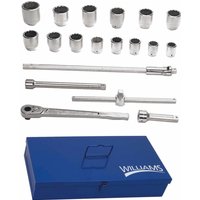 Socket/Tool Set, 20 Pieces, 12-Point, 1 Inch Dr, JHWWSX-21TB