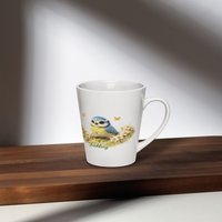 Milchkaffeetasse Blaumeise im Frühling