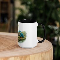 Tasse mit farbiger Innenseite Eisvogel mit Durchblick
