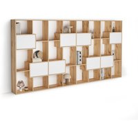 Libreria L Iacopo Rovere Rustico con ante Bianco Frassino (160,8 x 314,6 cm)
