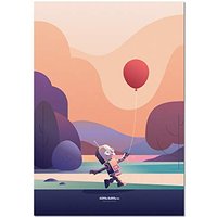 Dibble Dabble Co Children's Robot & Balloon Print - A2 (420mm x 594mm) wall art poster by Kyriacos Kyprianou