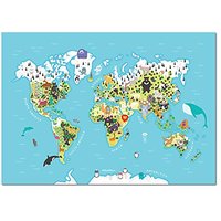 Dibble Dabble Co Children's World Map (400mm x 500mm) quality wall art poster by Kyriacos Kyprianou
