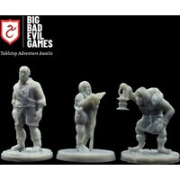 Town Commoners Set 1 Miniatures | Old patron, Village Beggar, Hunch Back Tabletop Minis Set for D&D and other RPGs