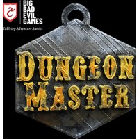 Dungeon Master Mountable Pendant | 3D Printed and hand painted with a weathered hammered metal look