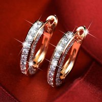 Valentine's Day Gifts for Women, U-Shaped Gold Inlaid Zircon Ear Buckle