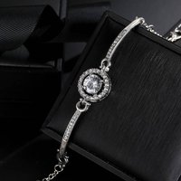 The Elegant Statement | Shiny Rhinestone Adjustable Silver Chain Bracelet