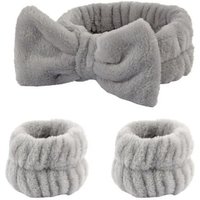 Spa Bow Headband & Wrist Bands - GREY