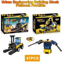 Build A Brick x47 Pcs 2in1 Kit | City Construction Fork Lift & Robot