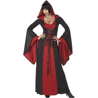 Deluxe Red and Black Hooded Robe - Gothic Vampire Adult Costume | Medium Size