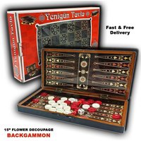 YENIGUN TURKISH Wooden Backgammon - Game Board Set - TAVLA by YENIGUN