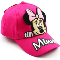 Disney Vibrant Pink Embroidered Minnie Mouse Cute Baseball Cap for Kids