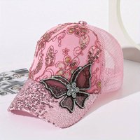 Women's Exquisite Butterfly Rhinestone & Sequin Baseball Cap