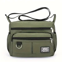 Green Large Capacity Multi-layer Waterproof Crossbody Bag, Travel Casual Men's Bag