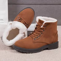 Unisex Winter Warm Fleece Lined Boots - Brown UK 4