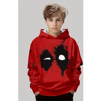 Deadpool Marvel Hero Kids Hoodie | Long Sleeve - Red