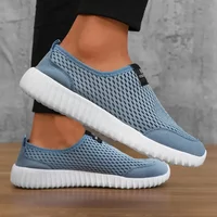 Royal Blue Men's and Women's Slip-On Breathable Mesh Sneakers - Size 6