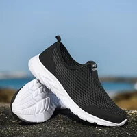 Men's Slip-On Breathable Mesh Sneakers - Black