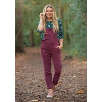 Brakeburn Women’s Denim Dungarees - Burgundy / Red Wine | UK Size 8