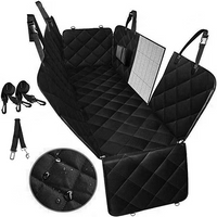 Dog Car Seat Cover Heavy Duty 600D Waterproof Pet Mat Rear Back Seat Hammock - Black.